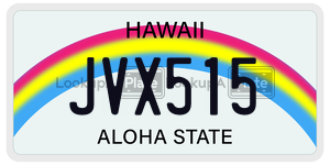JVX515  license plate in HI