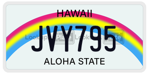 JVY795  license plate in HI