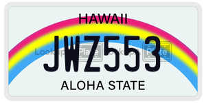 JWZ553  license plate in HI