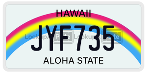 JYF735  license plate in HI