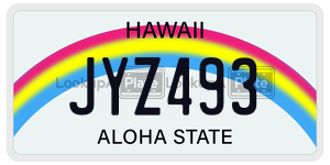 JYZ493  license plate in HI