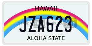 JZA623  license plate in HI