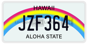 JZF364  license plate in HI