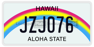 JZJ076  license plate in HI