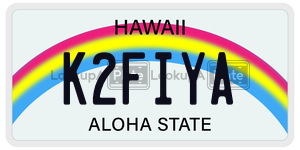 K2FIYA license plate in Hawaii