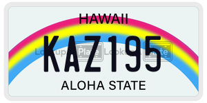 KAZ195  license plate in HI