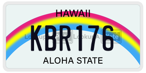 KBR176  license plate in HI