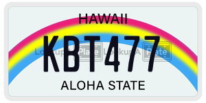 KBT477 license plate in Hawaii