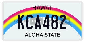 KCA482  license plate in HI