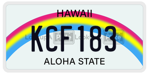 KCF183  license plate in HI