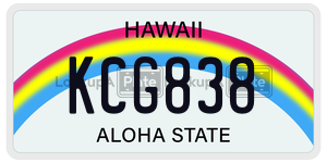 KCG838 license plate in Hawaii