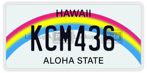 KCM436 license plate in Hawaii
