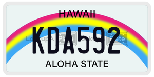 KDA592  license plate in HI