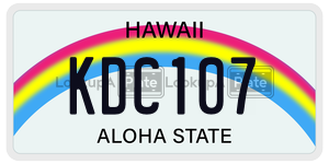 KDC107  license plate in HI
