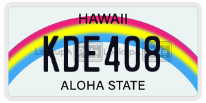 KDE408  license plate in HI
