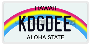 KDGDEE license plate in Hawaii