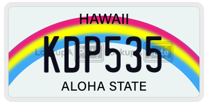 KDP535  license plate in HI