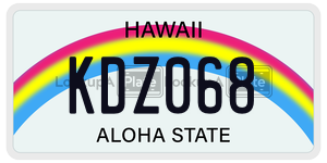 KDZ068  license plate in HI