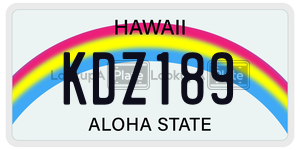 KDZ189  license plate in HI