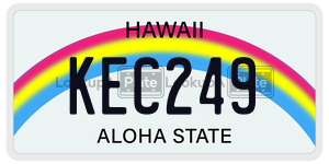 KEC249  license plate in HI