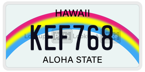 KEF768  license plate in HI