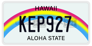 KEP927 license plate in Hawaii