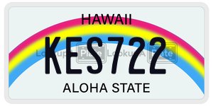 KES722  license plate in HI