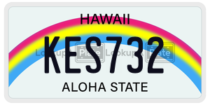KES732  license plate in HI