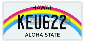 KEU622  license plate in HI