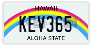 KEV365  license plate in HI