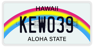 KEW039  license plate in HI