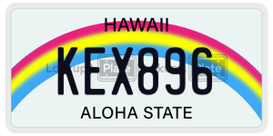 KEX896  license plate in HI
