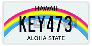 KEY473 license plate in Hawaii