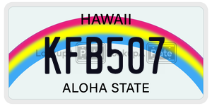 KFB507  license plate in HI