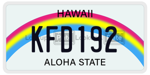 KFD192  license plate in HI