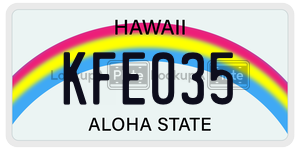 KFE035  license plate in HI