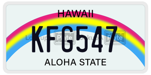 KFG547  license plate in HI
