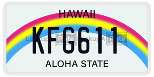 KFG611  license plate in HI