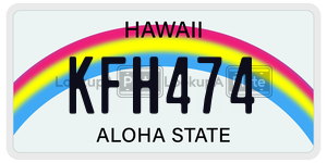 KFH474  license plate in HI