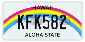 KFK582  license plate in HI