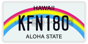 KFN180  license plate in HI
