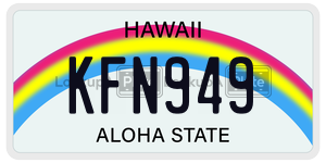 KFN949  license plate in HI