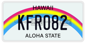 KFR082  license plate in HI