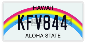 KFV844  license plate in HI