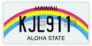 KJL911  license plate in HI
