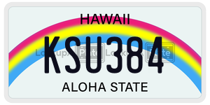 KSU384  license plate in HI