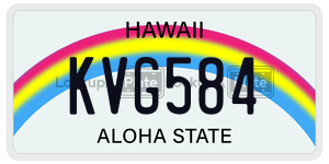 KVG584 license plate in Hawaii