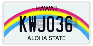 KWJ036  license plate in HI