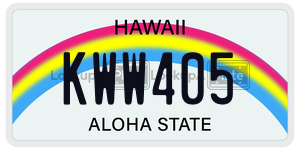 KWW405 license plate in Hawaii
