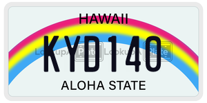 KYD140 license plate in Hawaii